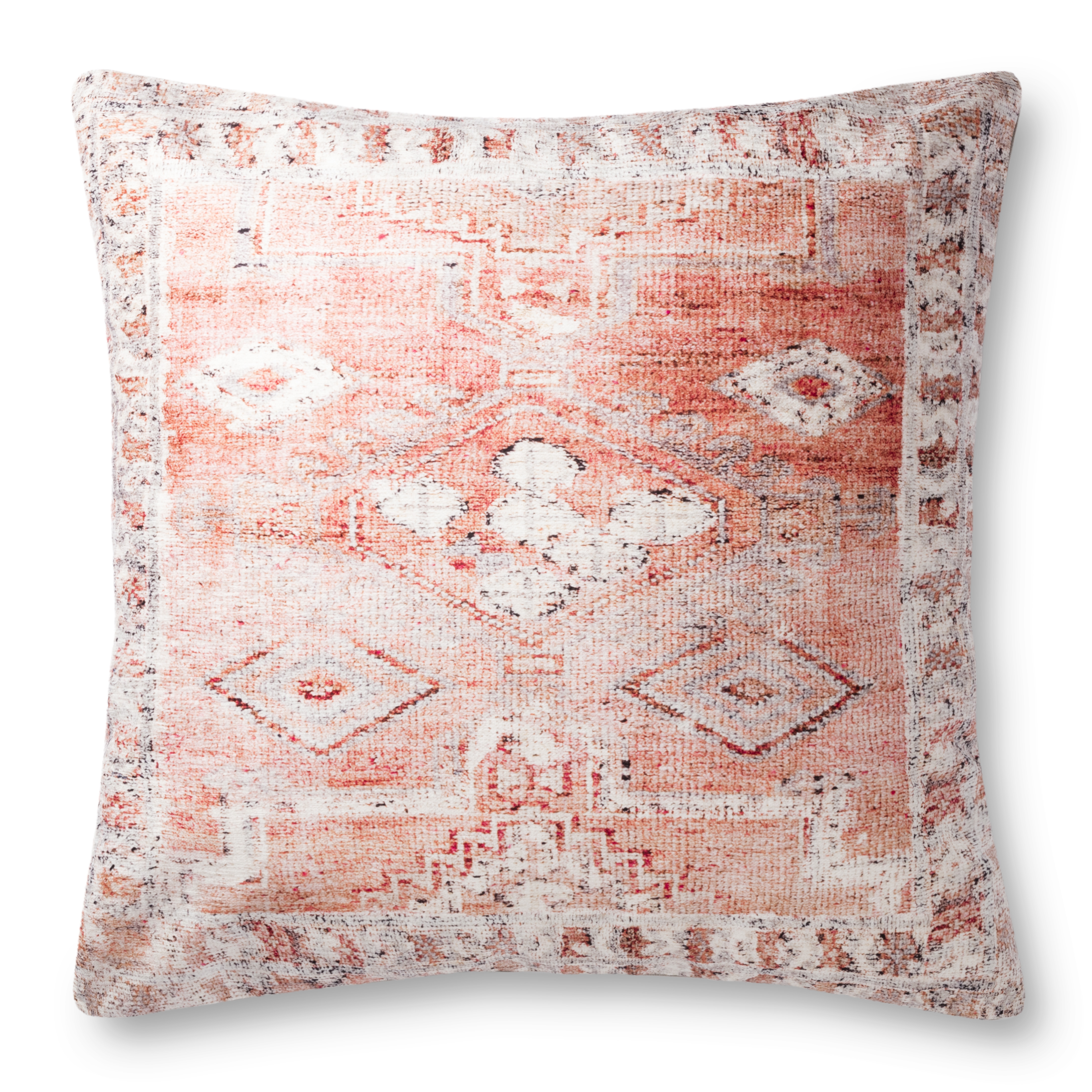 Loloi Pillows P0886 Coral / Multi 36"W x 36"D x 6"H - Image 0