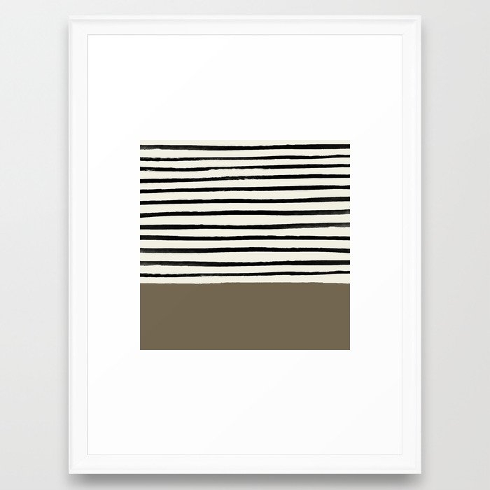 Cappuccino X Stripes Framed Art Print by Leah Flores - Scoop White - MEDIUM (Gallery)-20x26 - Image 0