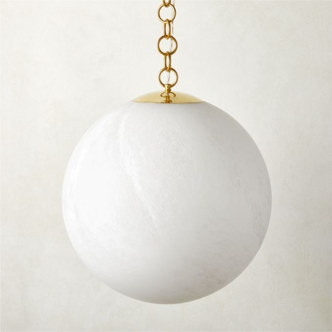 Moon Globe Pendant Light with Brass Chain 21" - Image 0