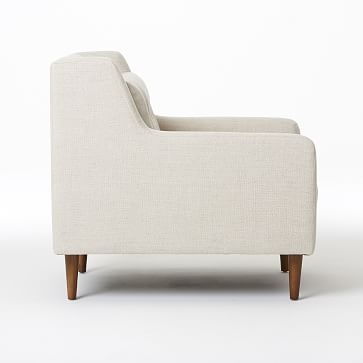 Crosby Armchair, Performance Yarn Dyed Linen Weave, French Blue, Pecan - Image 5