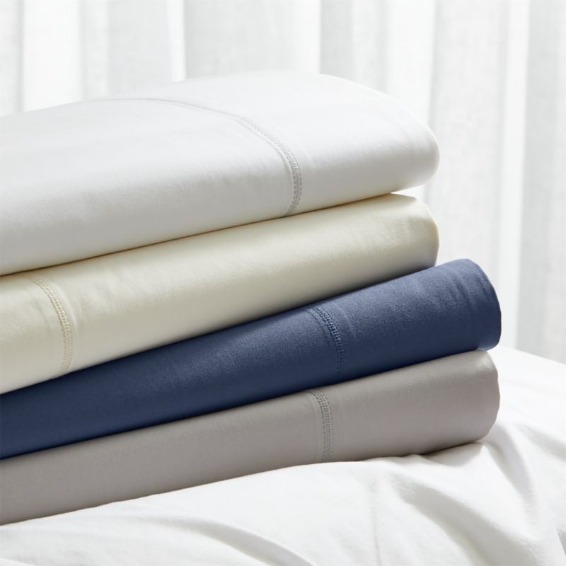 Favorite Organic Cotton Percale Dove Grey Twin/Twin XL Bed Sheet Set - Image 3