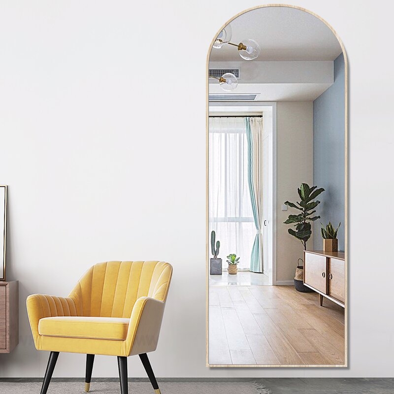 Ayrin Floor Full Length Mirror, Light Wood - Image 2