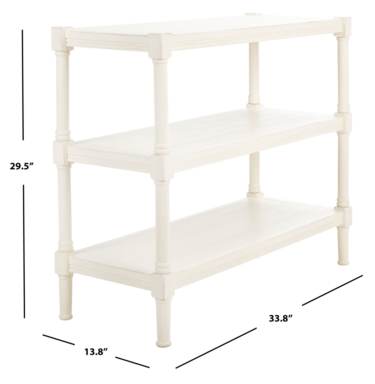 Rafiki 3 Shelf Console - Distressed White - Safavieh - Image 7