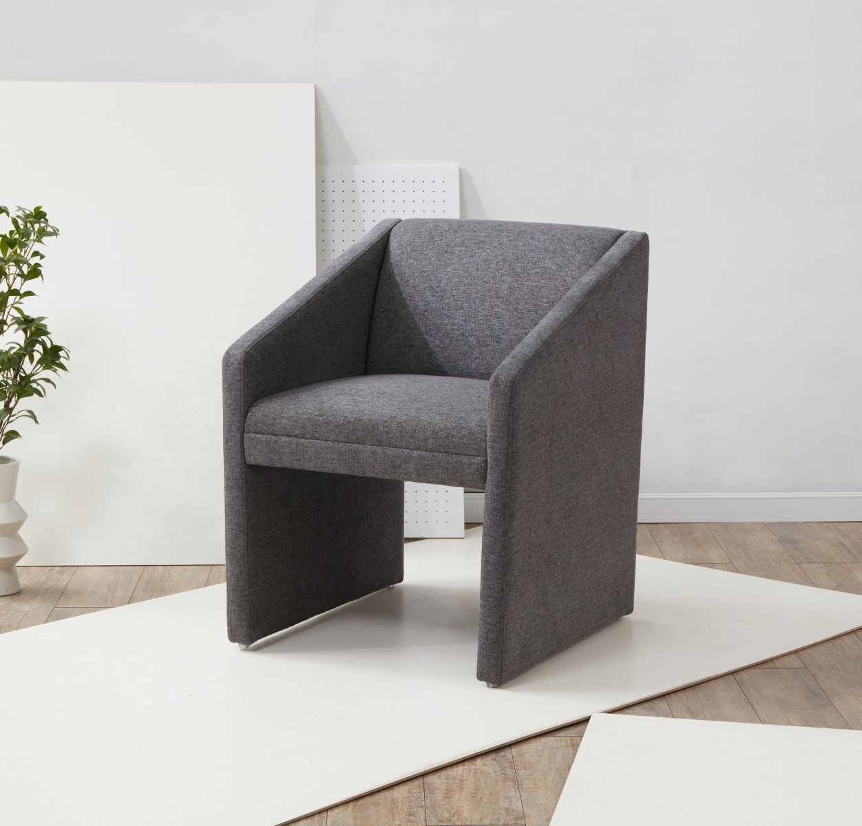 Liandra Upholstered Armchair - Dark Grey - Image 1