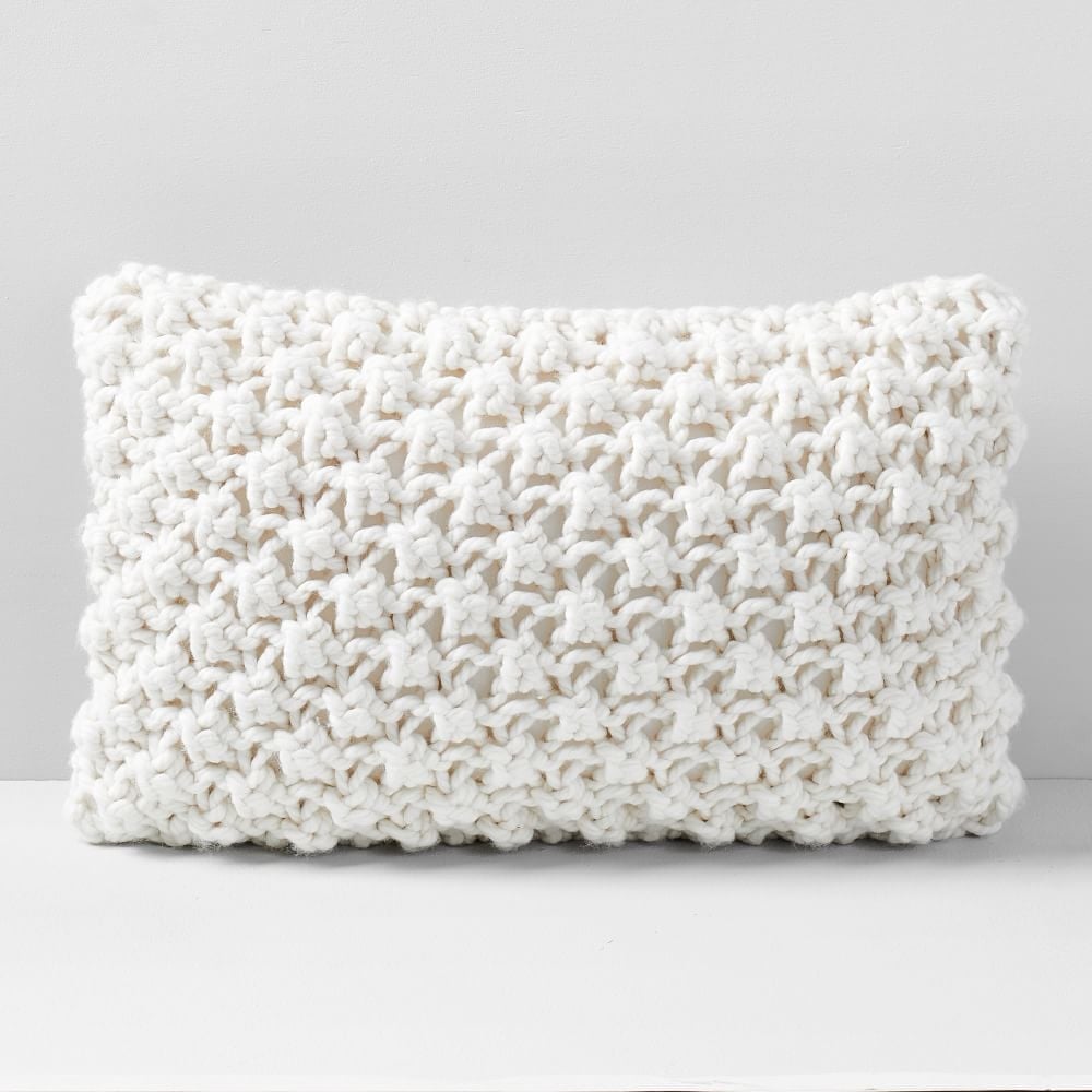 Bobble Knit Pillow Case, Natural, 12"x21" - Image 0