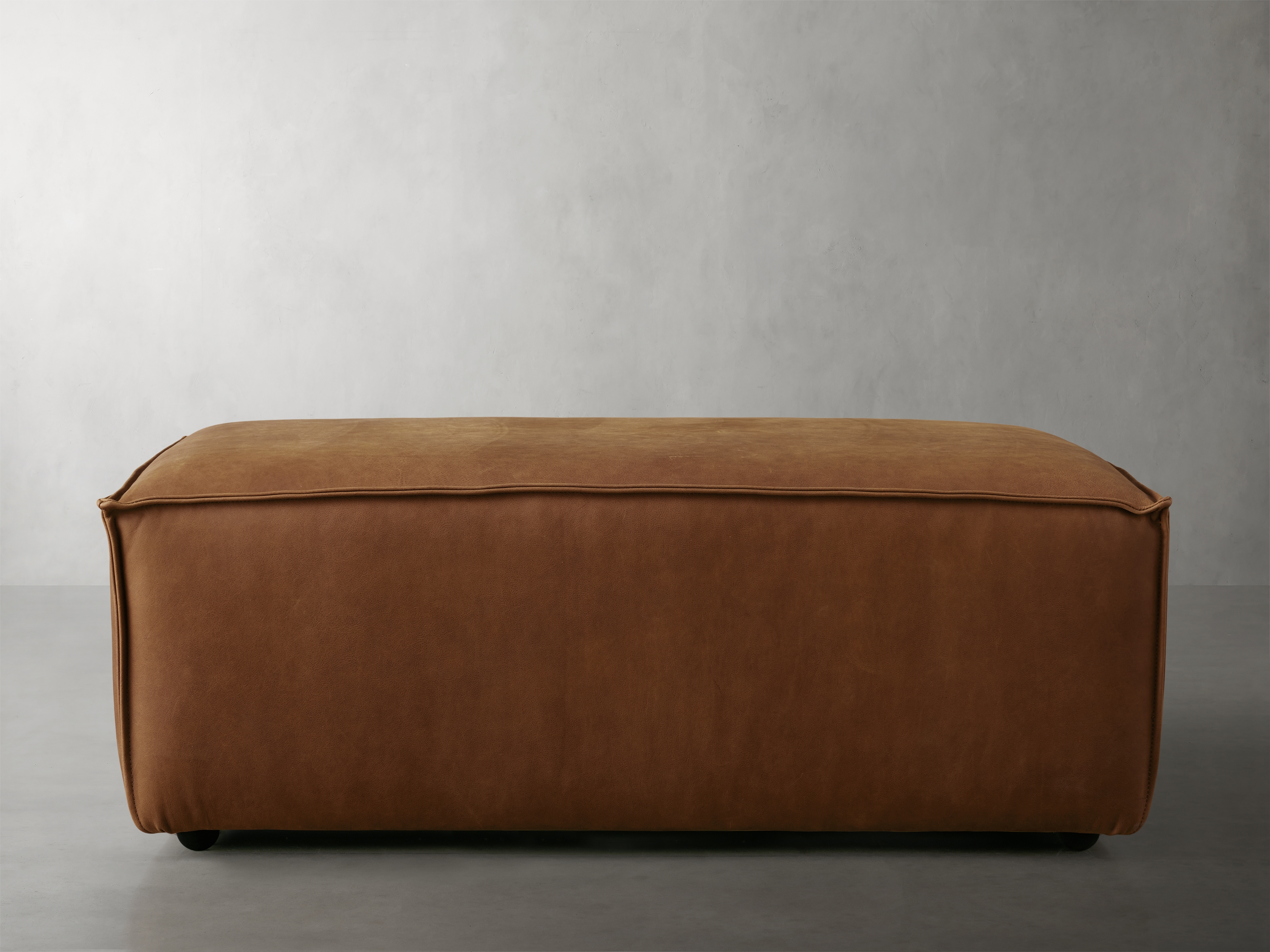 Gabe Ottoman Leather in Brown  Lukas Pecan - Image 0