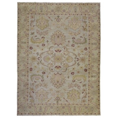 One-of-a-Kind Shumaker Hand-Knotted Peshawar Beige/Red 9'1" x 11'9" Wool Area Rug - Image 0