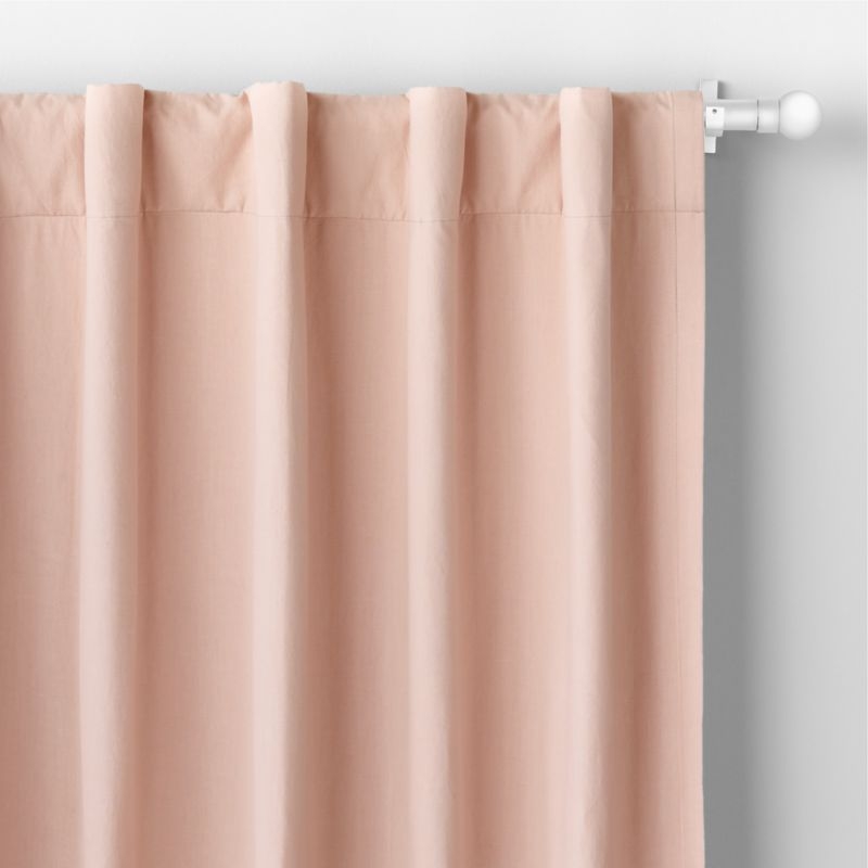 Elegant Pink Embroidered Stitch Organic Cotton Blackout Curtain Panel 44"x96" - Image 2