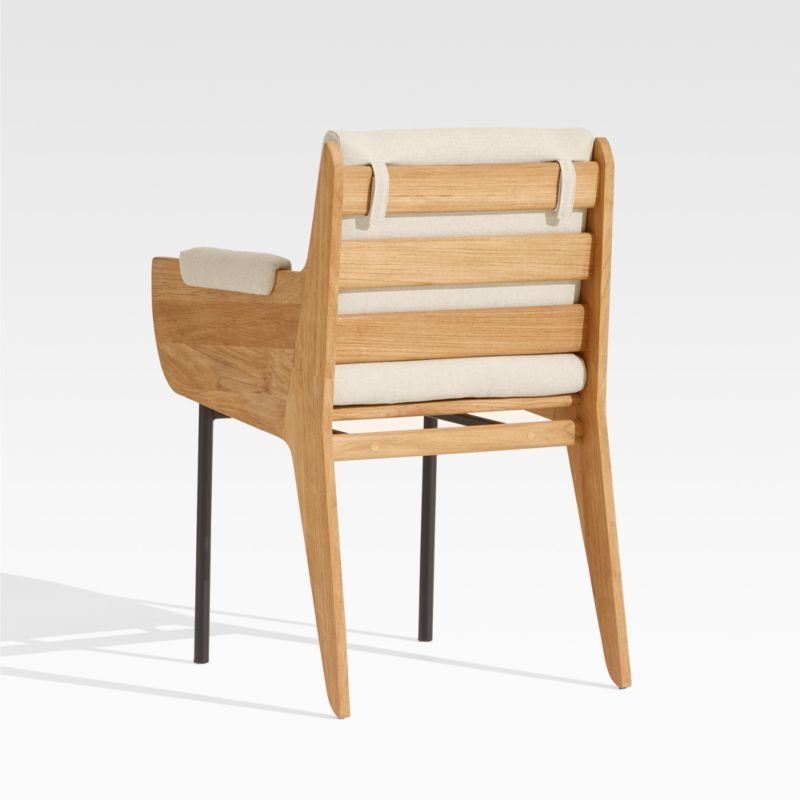 Kinney Teak Wood Outdoor Dining Chair with Cushion - Image 3