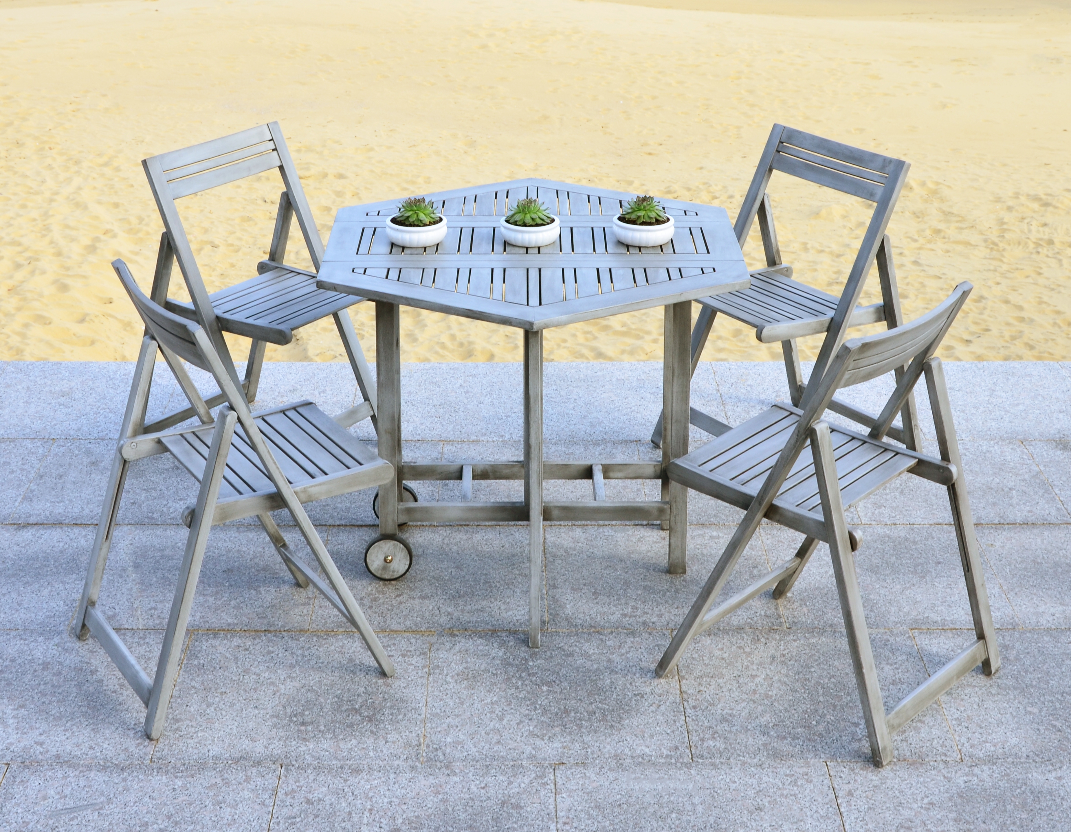 Kerman 5 Piece Outdoor Set - Grey Wash - Safavieh - Image 5
