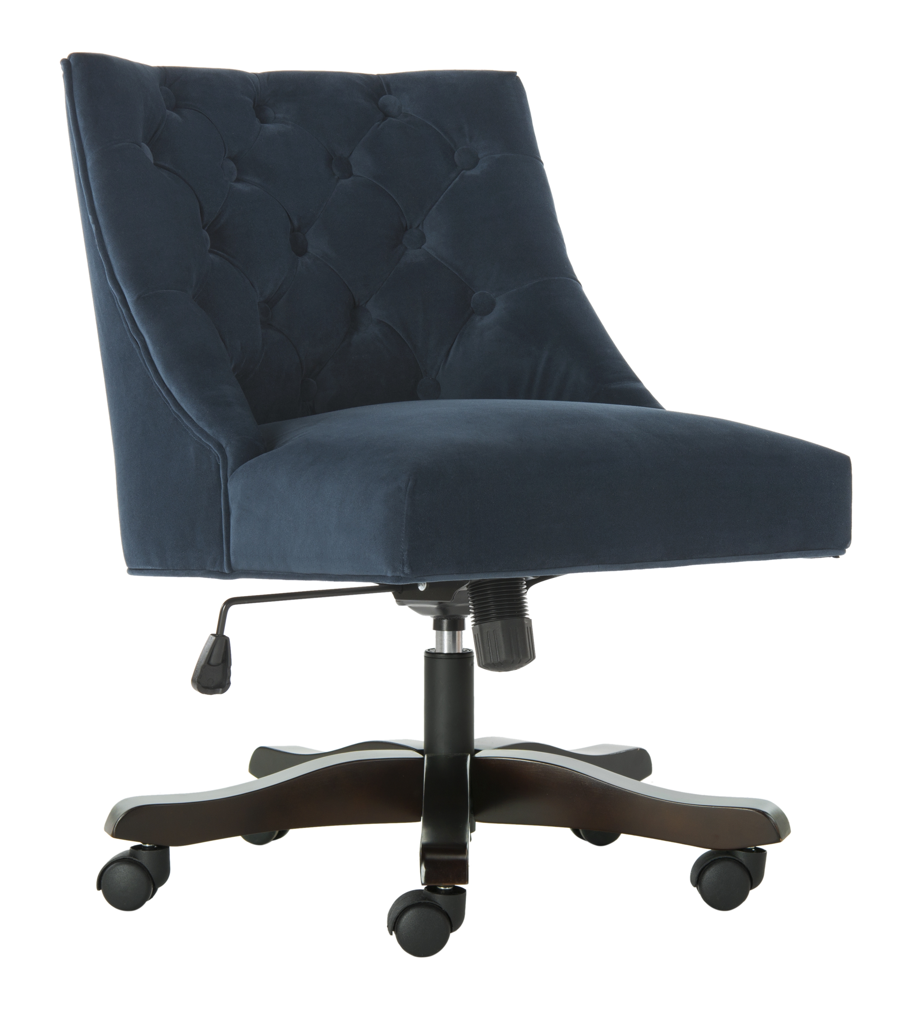 Soho Tufted Velvet Swivel Desk Chair - Navy - Safavieh - Image 0