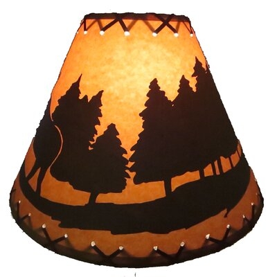 8" H x 12" W Paper Empire Lamp Shade ( Spider ) in Brown - Image 0