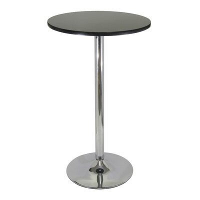 Halma 24" Round Pub Table With Chrome - Black - Image 0