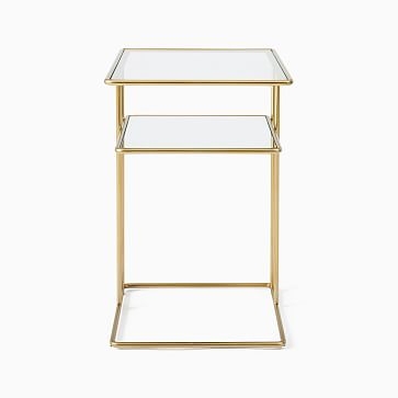 Curved Terrace Storage C-Nightstand, Antique Brass - Image 3