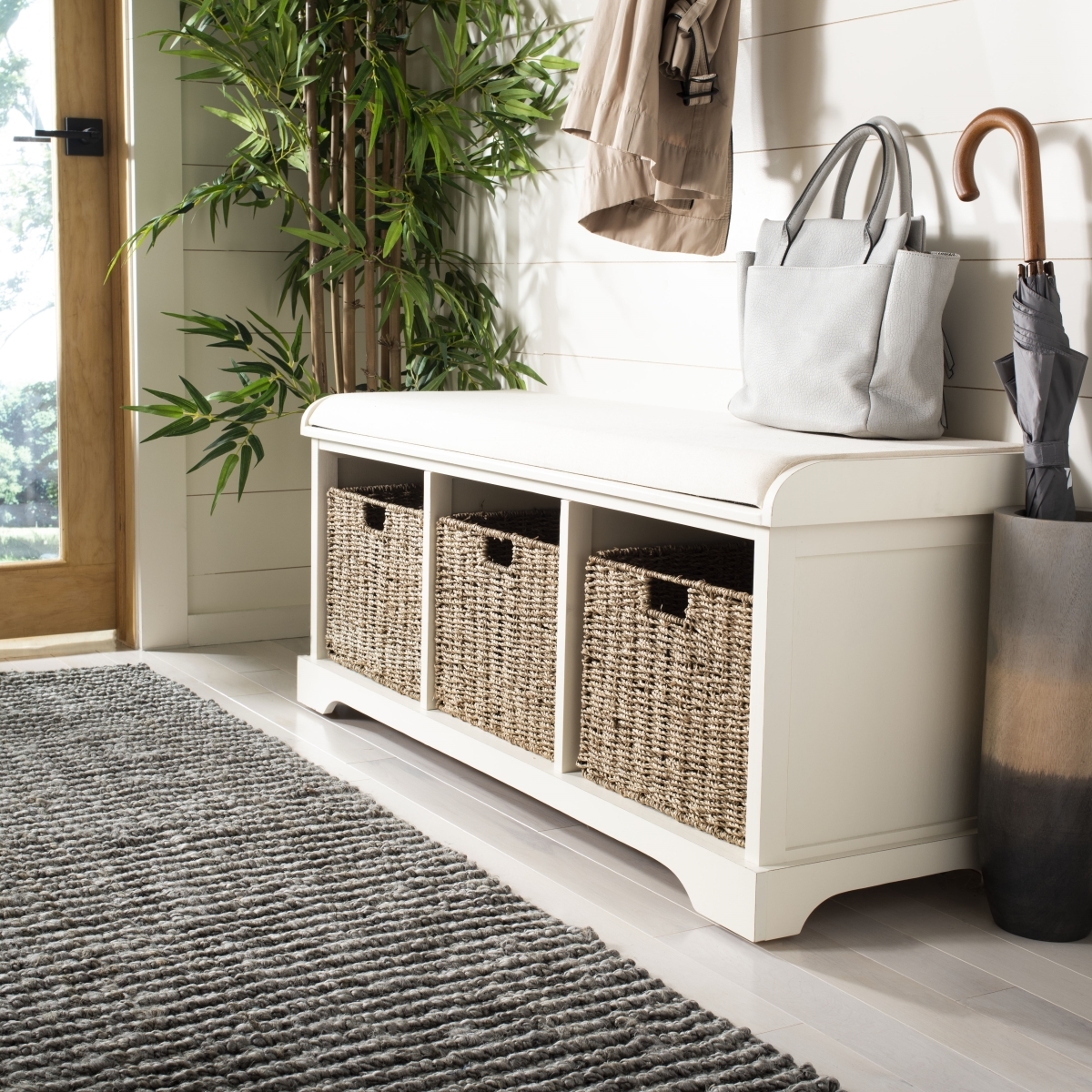 Lonan Storage Bench - White - Safavieh - Image 1