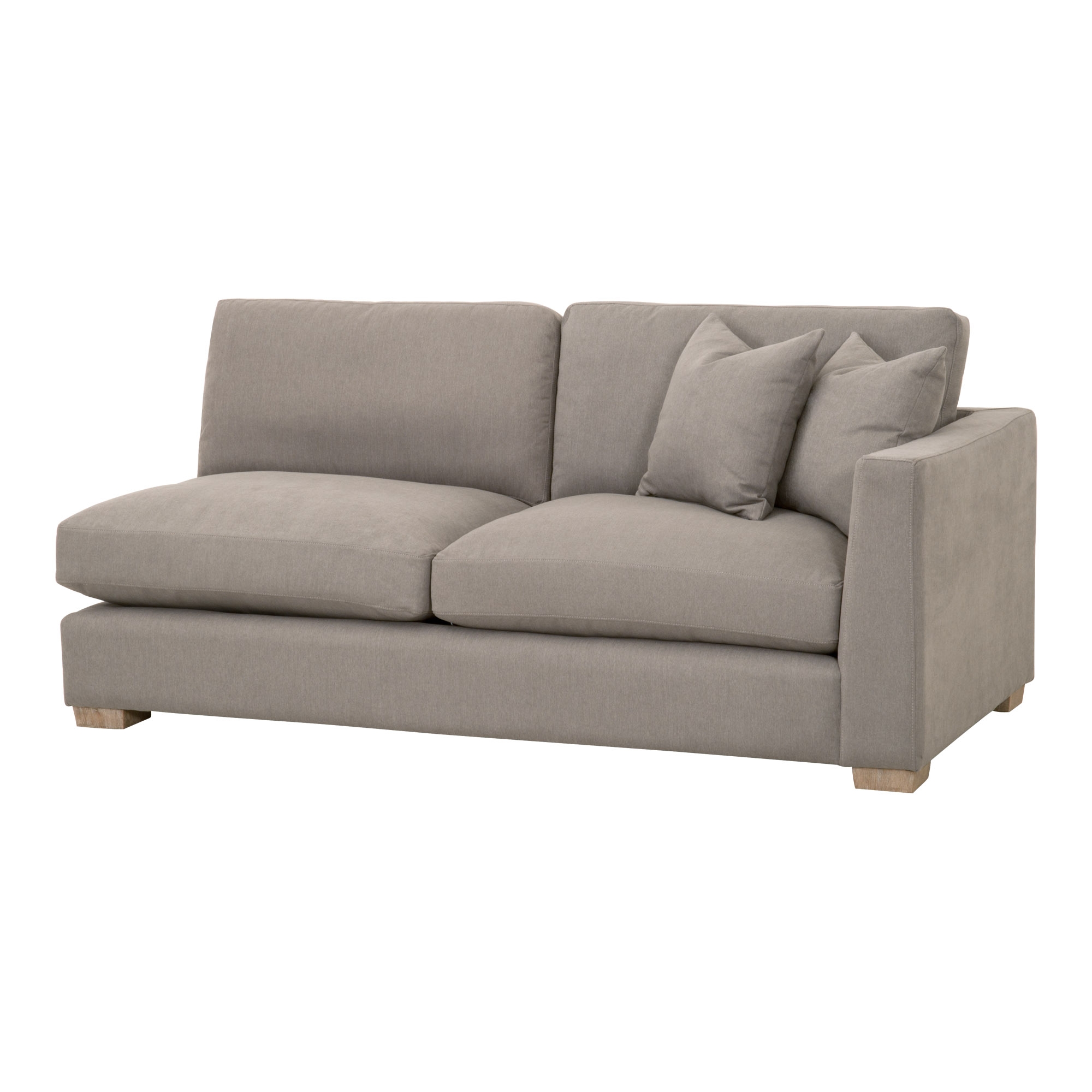 Hayden Modular Taper 2-Seat Right Arm Sofa, LiveSmart Peyton-Slate, Natural Gray Oak - Image 1