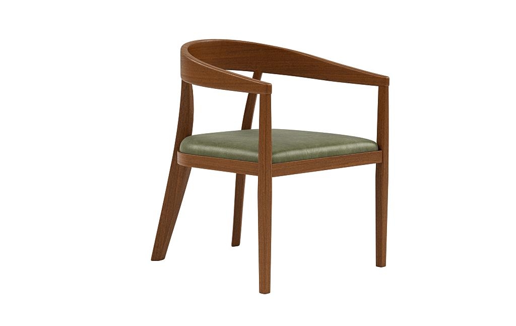 Monroe Leather Wood Framed Upholstered Chair - Image 1