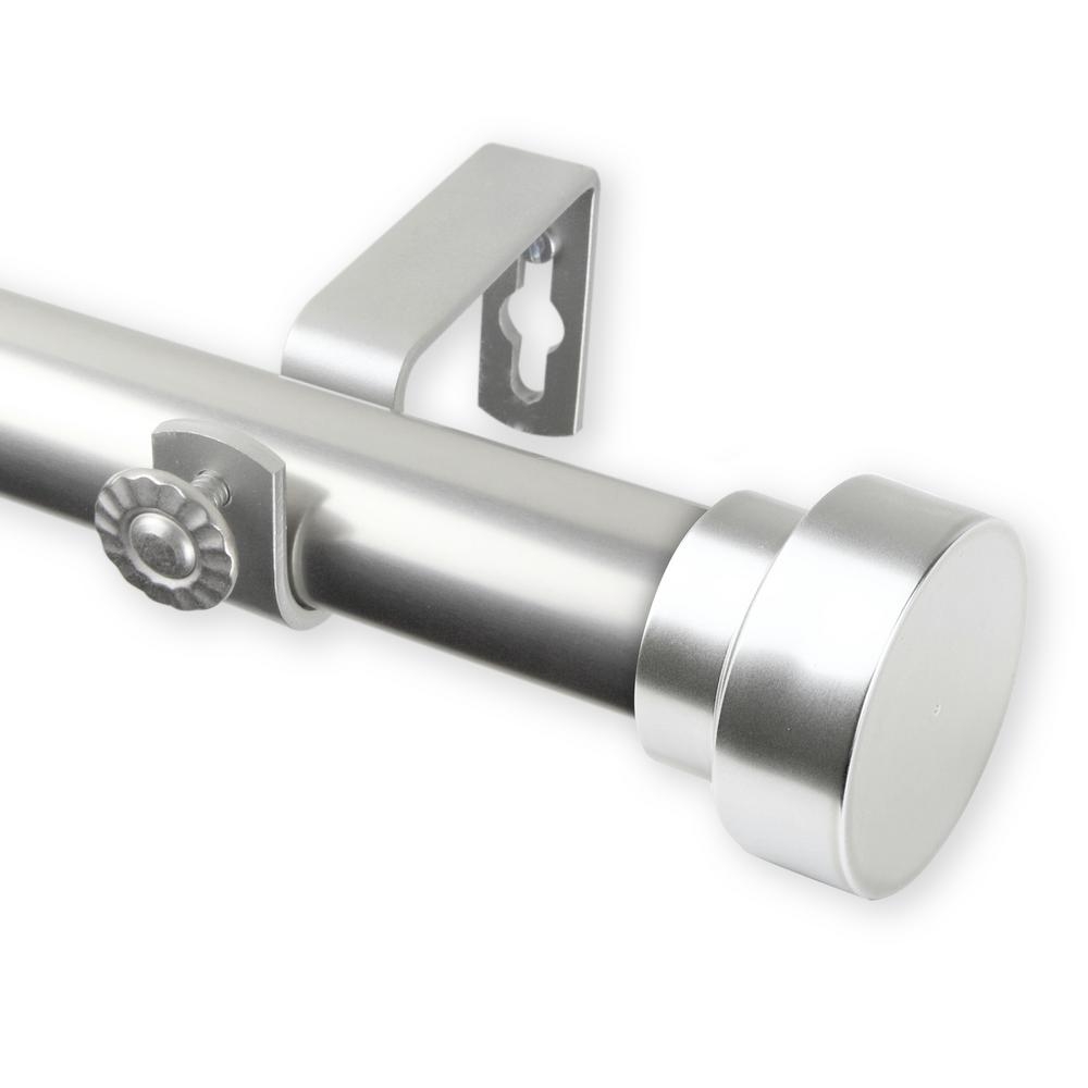 Rod Desyne Bonnet 28 in. - 48 in. Single Curtain Rod in Satin Nickel with Finial - Image 0