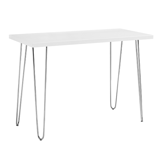 42" Mid Century Modern Wood Computer Desk - White - Image 0