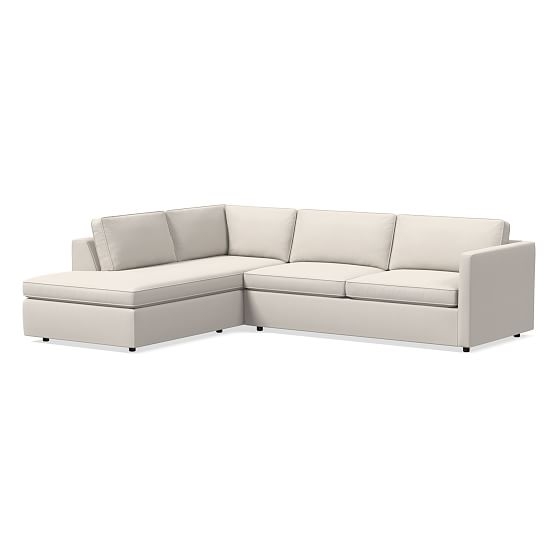 Harris Sectional Set 12: RA 75" Sofa, LA Terminal Chaise, Poly, Sunbrella Performance Chenille, Salt, Concealed Support - Image 0