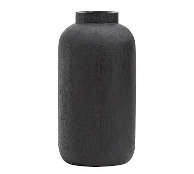 Burned Wooden Vase, Black, Large - Image 4