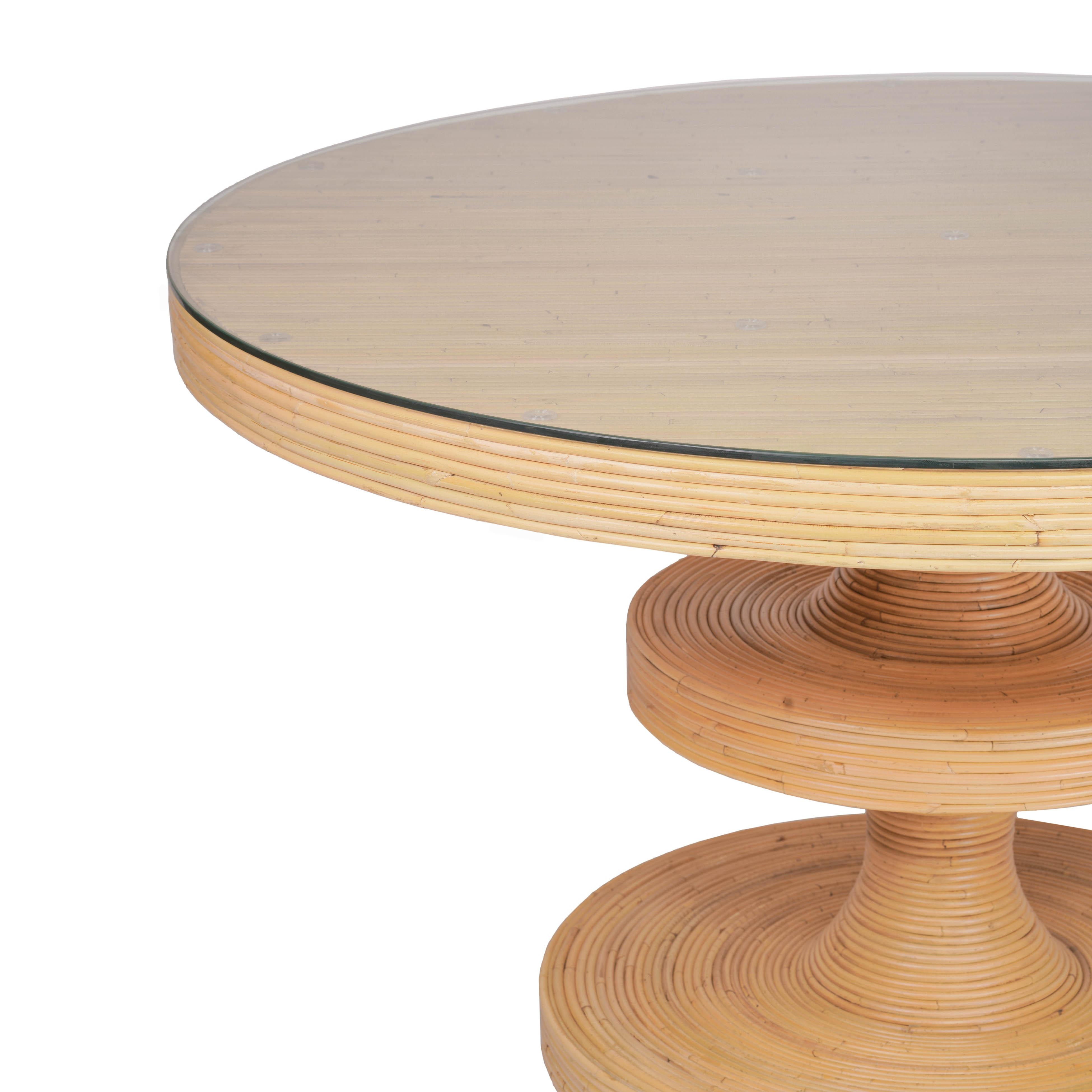 Apollonia Natural Rattan Round Dining Table - Image 2