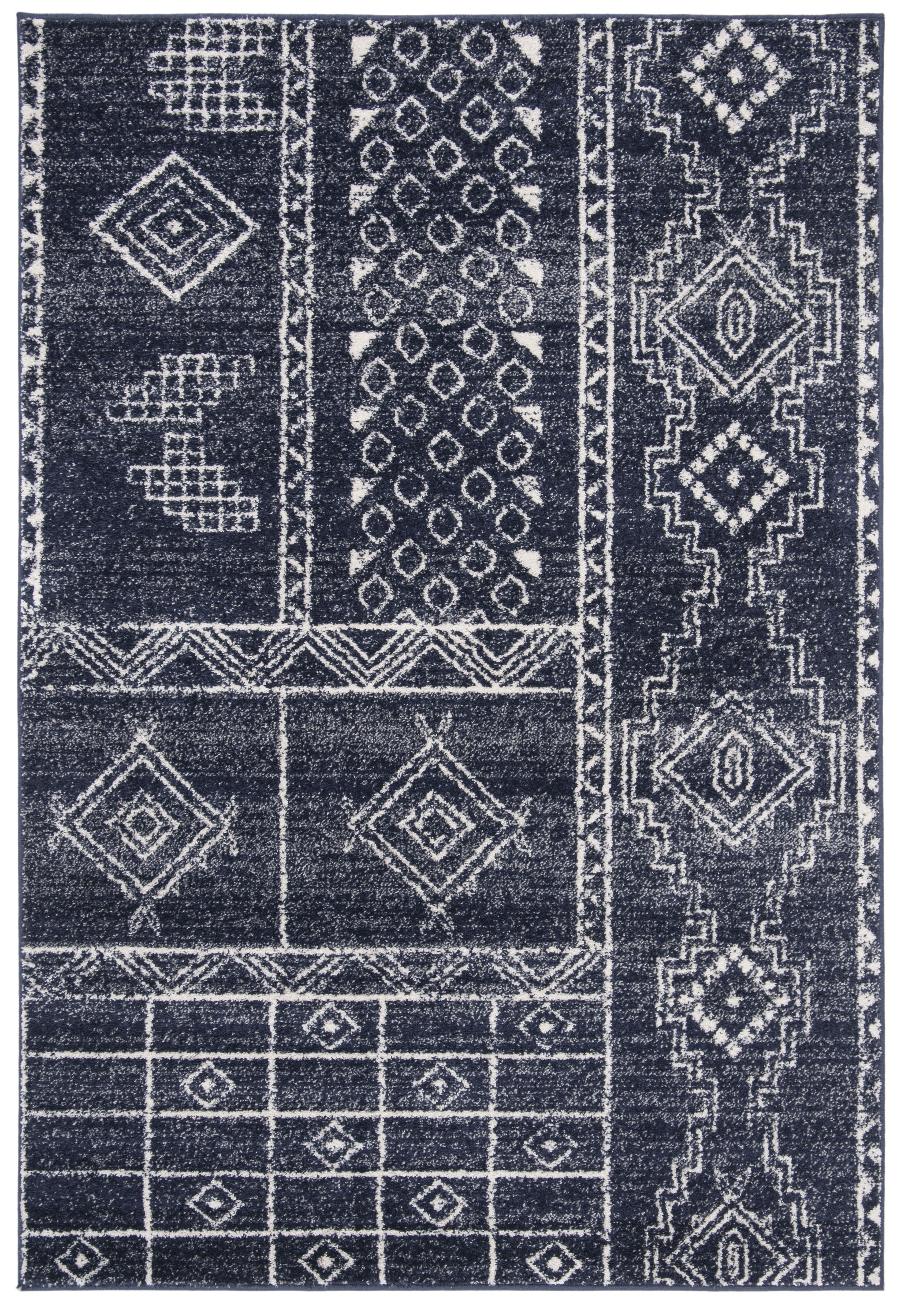 Arlo Home Woven Area Rug, ADR206N, Navy/Silver,  4' X 6' - Image 0