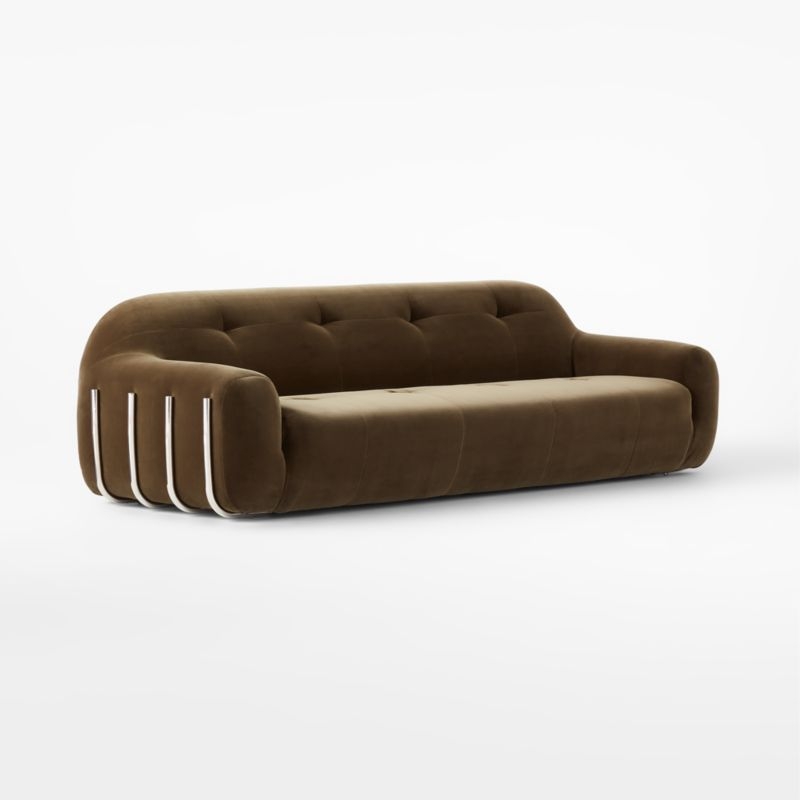 Brace Green Velvet Tufted Sofa - Image 2