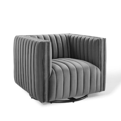 Kwok Channel Tufted Swivel 27" Armchair - Image 0