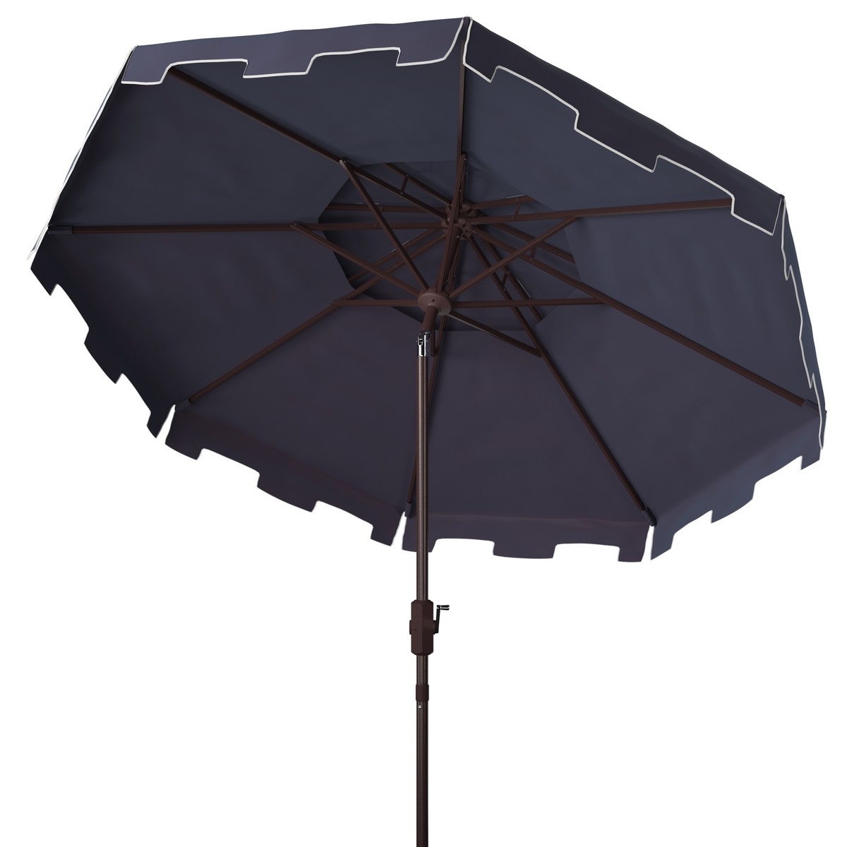 Zimmerman 9Ft Doubletop Umbrella - Navy/White - Safavieh - Image 4