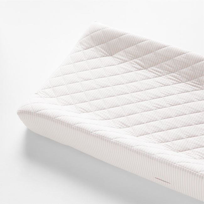 Baby's First Pink Stripe Organic Jersey Baby Changing Pad Cover - Image 0