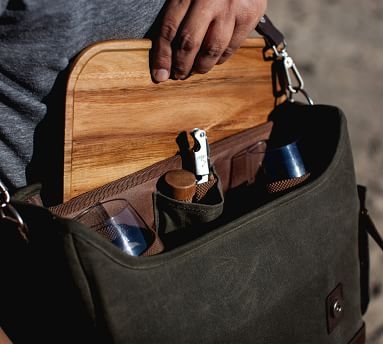 Greenpoint Waxed Canvas Picnic Bag, Set for 2 - Image 2