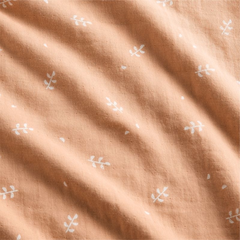 Supersoft Terracotta Leaf Print Organic Cotton Gauze Toddler Duvet Cover - Image 2