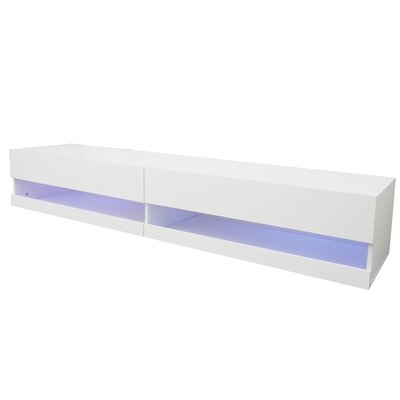 Stylish Design Combined With Floating TV Shelf,180 Wall Mounted Floating 80" TV Stand With 20 Color Leds - Image 0