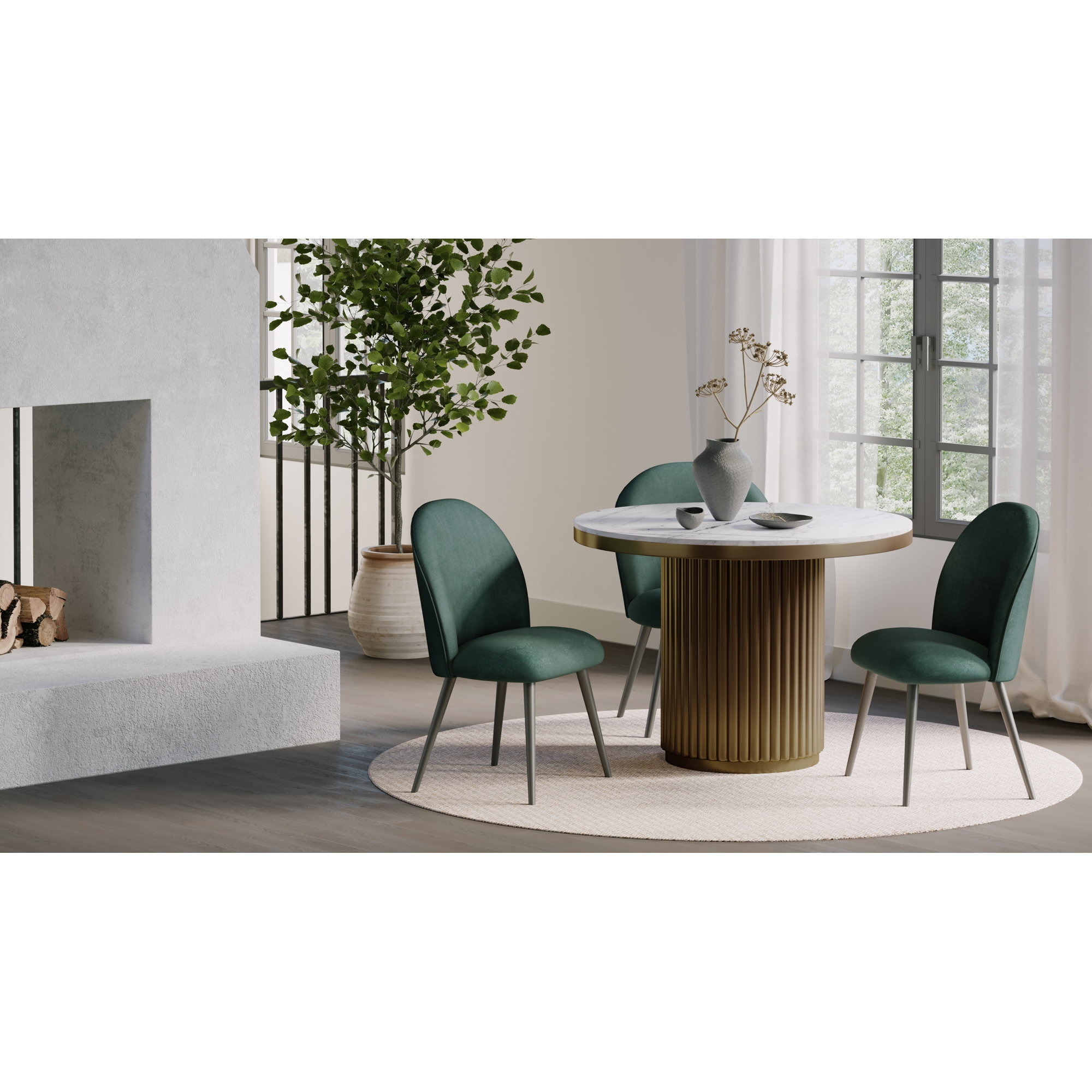CLARISSA DINING CHAIR GREEN-SET OF TWO - Image 8