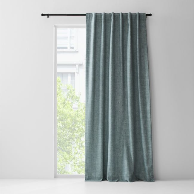 Ashbery Mist Blue Window Curtain Panel 52"x108" - Image 0