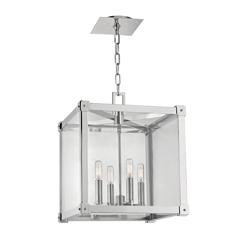 Hudson Valley Lighting Forsyth 4 - Light Candle Style Rectangle / Square Chandelier Finish: Polished Nickel, Size: 19.5" H x 16.25" W x 16.25" D - Image 0