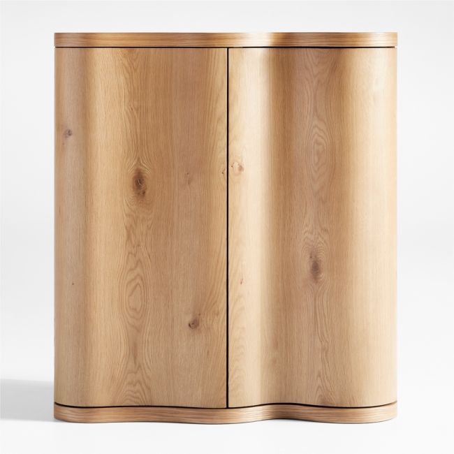 Winslow Natural Oak Wood Bar Cabinet by Jake Arnold - Image 0