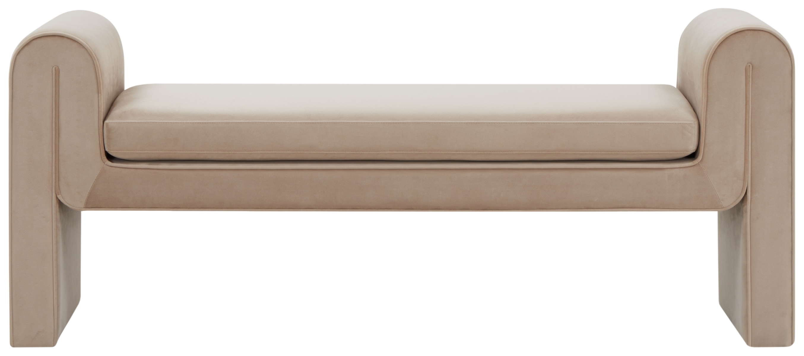 Garth Velvet Bench - Light Brown - Image 0