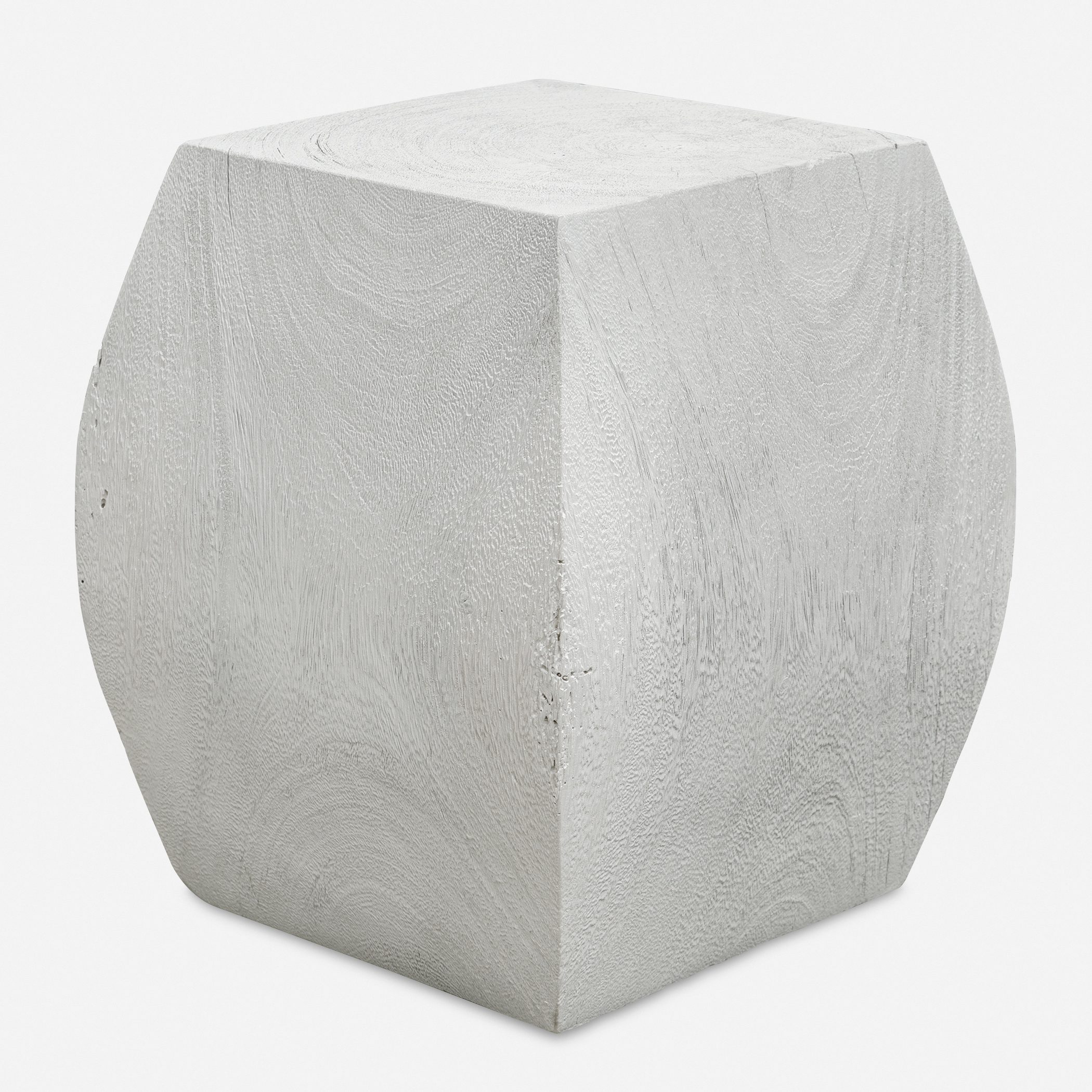 Grove Ivory Wooden Accent Stool - Image 0