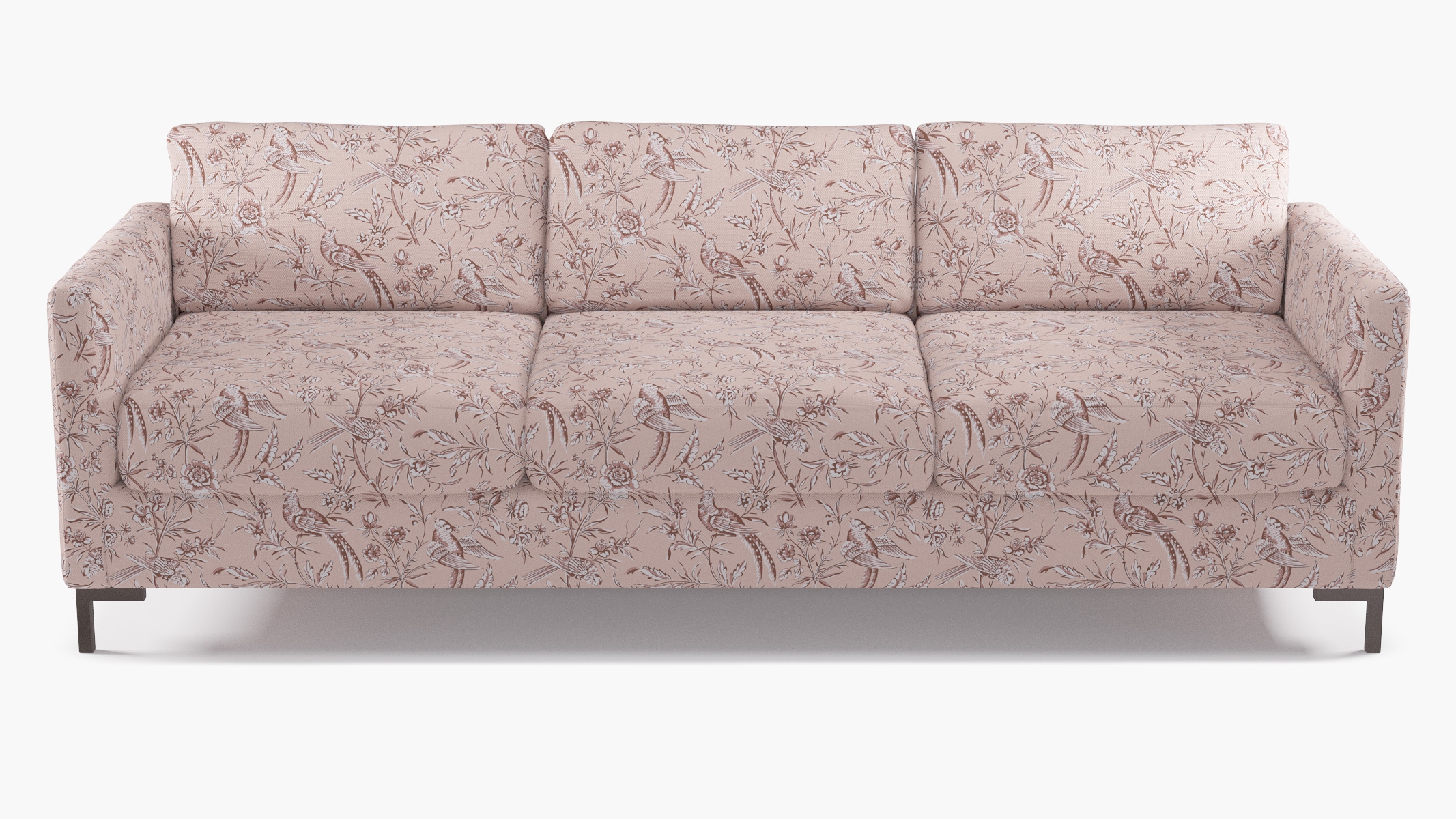 Modern Sofa, Blush Aviary, Bronze L Leg - Image 0
