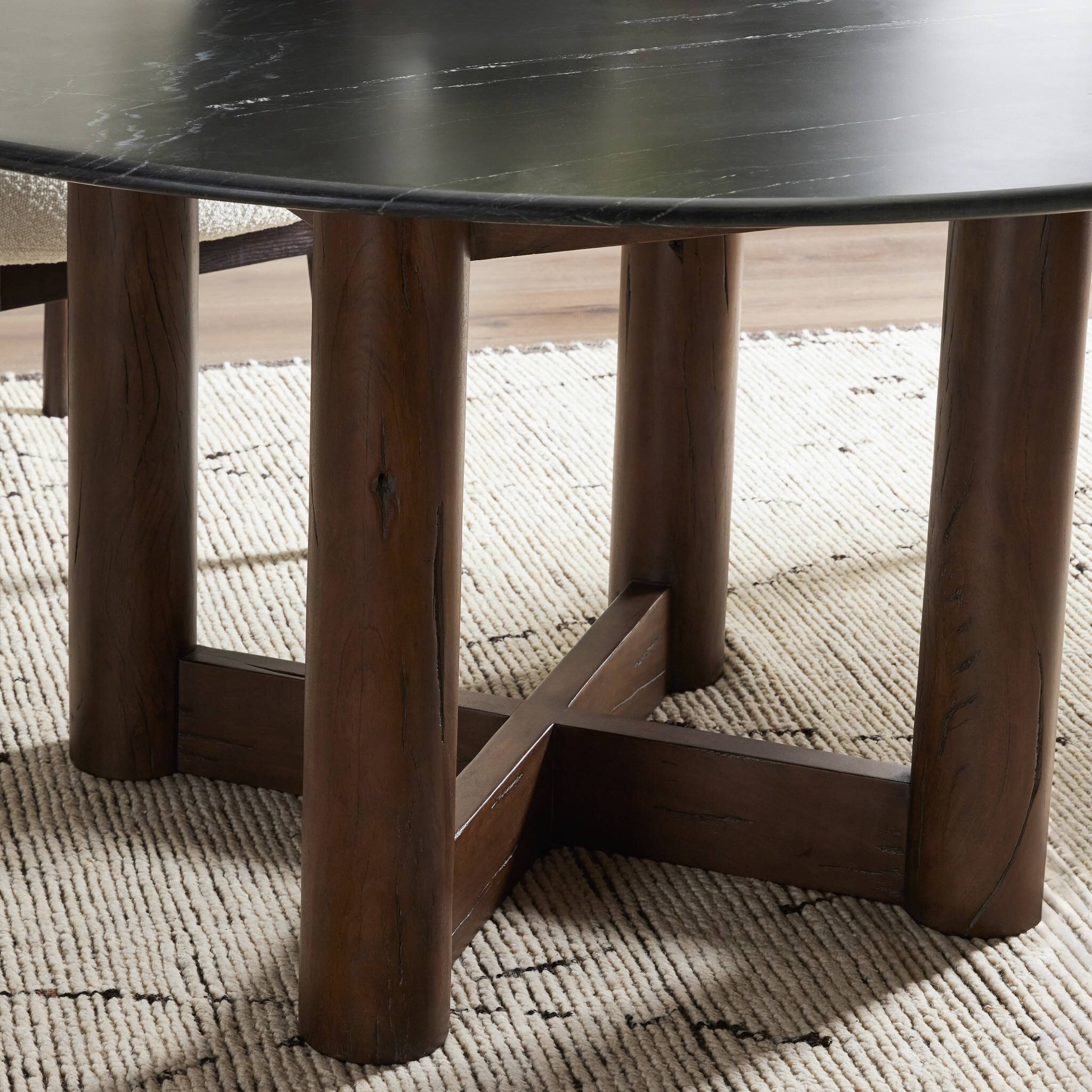 Rohan Dining Table - Black Marble - Image 8