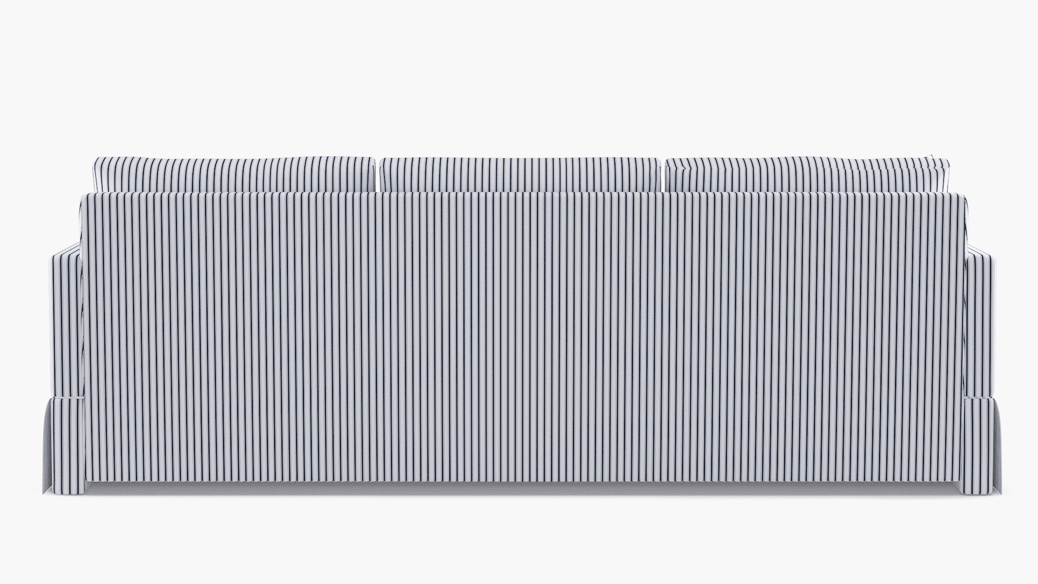 Skirted Track Arm Sofa, Navy Classic Ticking Stripe, Standard (39") - Image 3