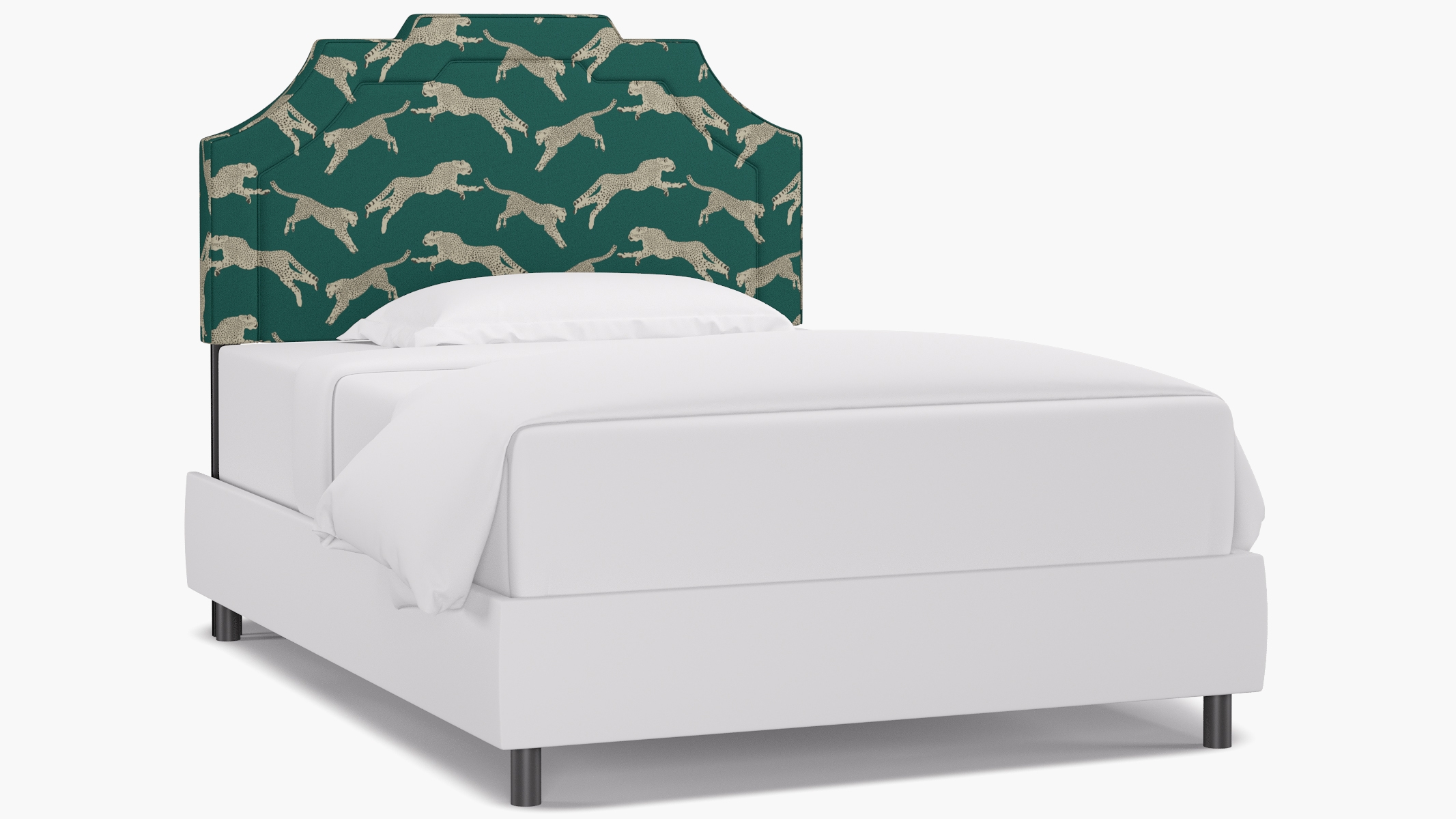 Art Deco Headboard, Polo Green Cheetah, Full - Image 0