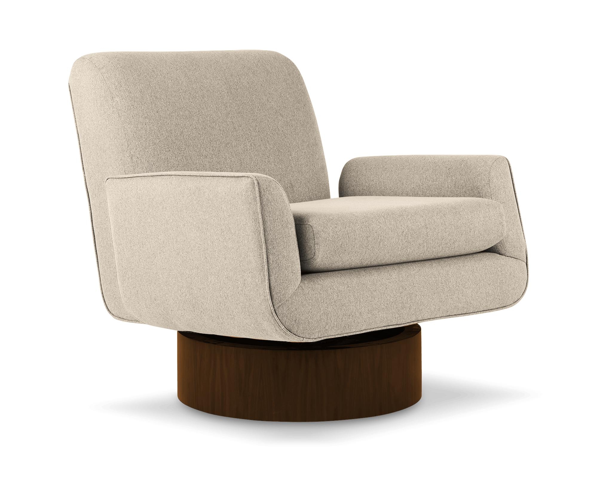 Beige Bingham Mid Century Modern Swivel Chair - Cody Sandstone - Mocha - Image 1