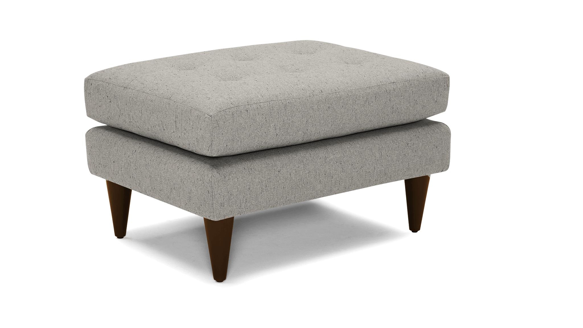 White Eliot Mid Century Modern Ottoman - Bloke Cotton - Mocha - Image 1