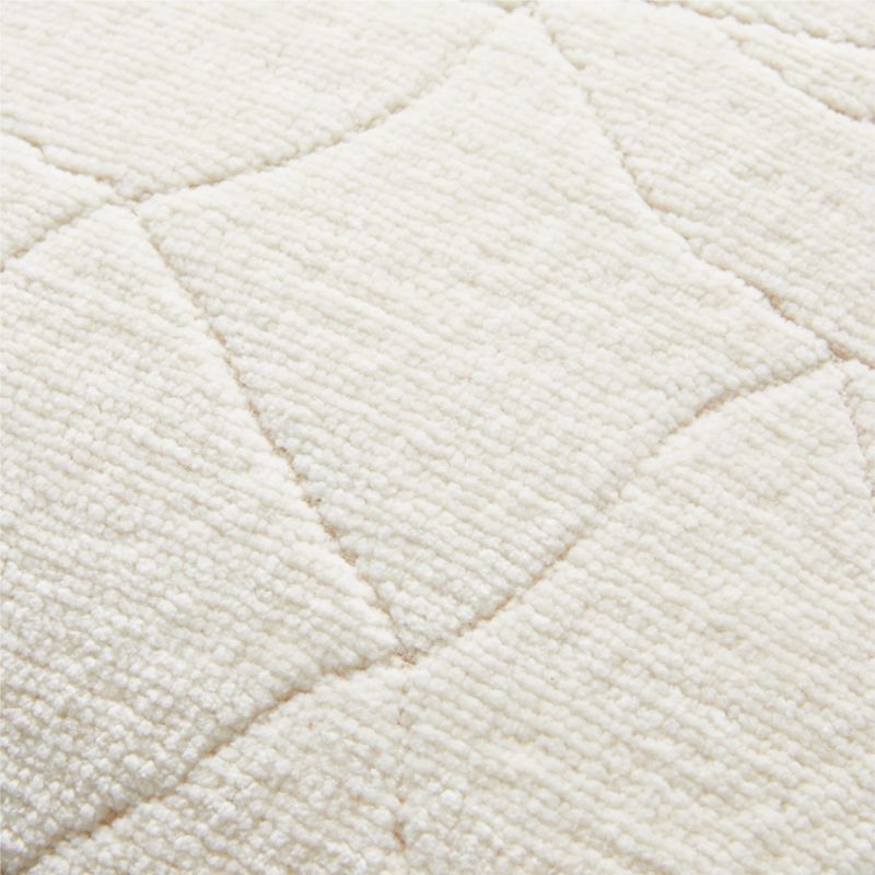 Arman Warm White Cotton Chenille Throw Pillow with Feather-Down Insert 23"x23" - Image 1