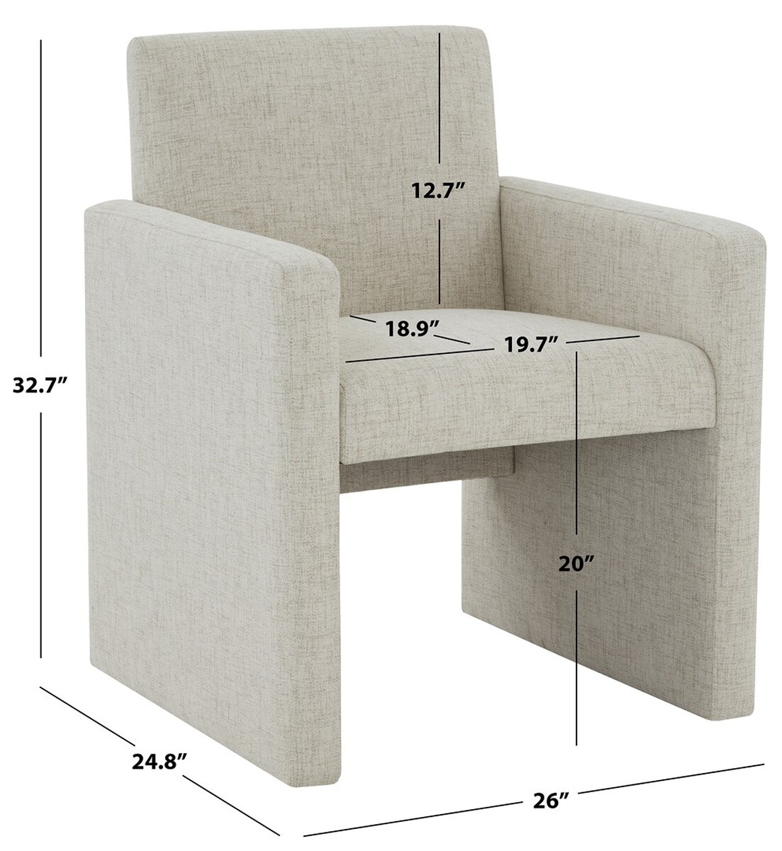 Maisey Linen Dining Chair - Tan - Image 4