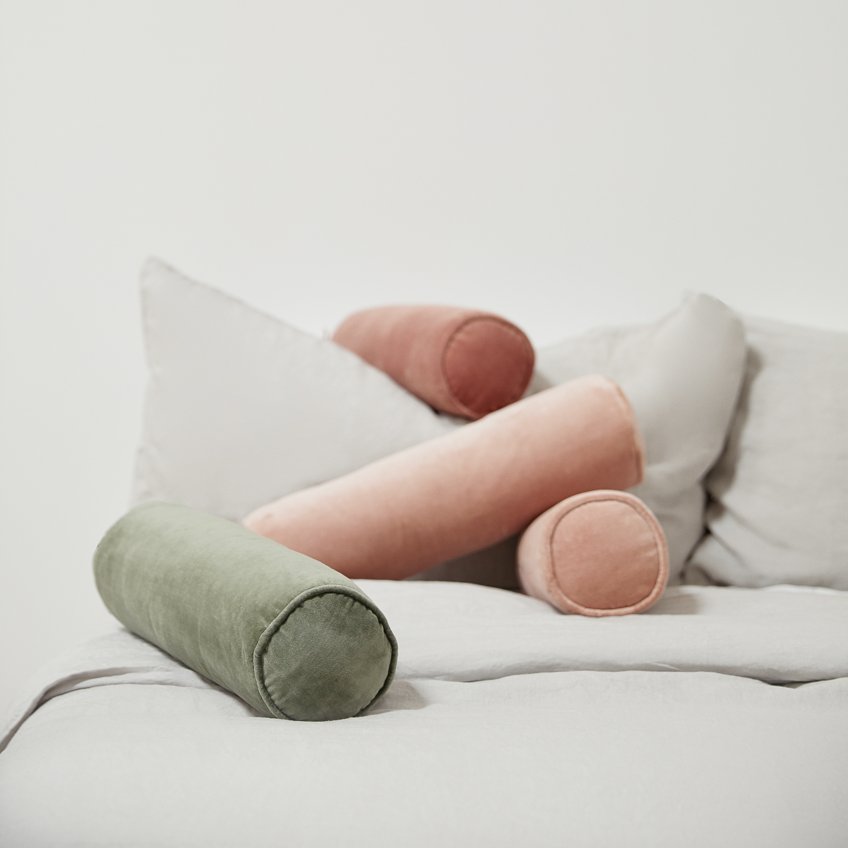 Sabine Velvet Bolster Pillow - Image 4