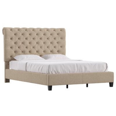 Saxis Diamond-Tufted Queen Upholstered Standard Bed - Image 0